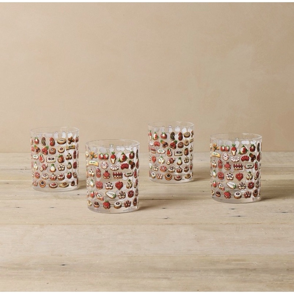John Derian for Target NIB Cocktail Glasses 2025 Holiday Set Includes‎ 4 Cookies